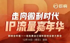 2025ip嘉年华万人12月14深圳线下课，走向微利时代，IP流量嘉年华，实操性极强的商业干货课-稀缺资源库