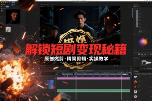 短剧拉新之原创燃剪精简剪辑实操课，解锁短剧变现秘籍-稀缺资源库