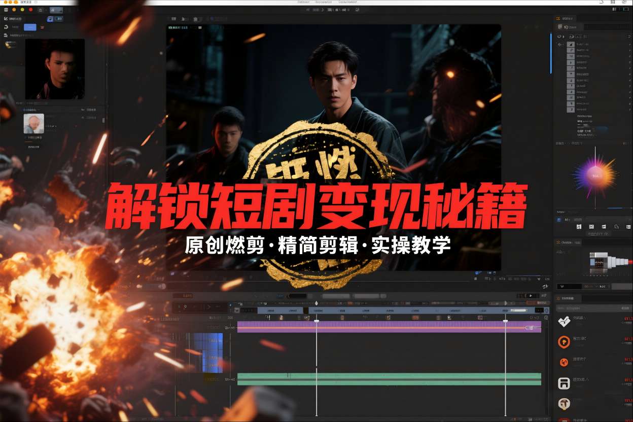 短剧拉新之原创燃剪精简剪辑实操课，解锁短剧变现秘籍-稀缺资源库