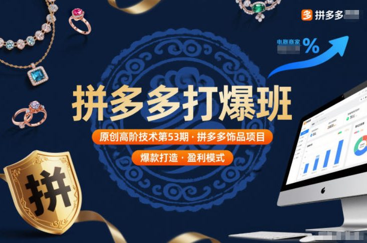 拼多多打爆班原创高阶技术第53期，拼多多饰品项目-稀缺资源库