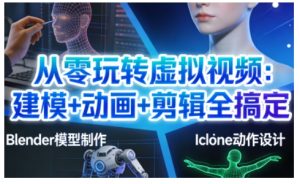 从零玩转虚拟视频：建模+动画+剪辑全搞定，轻松创作出专业级的虚拟视频内容-稀缺资源库
