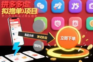 拼多多虚拟撸单项目，跳过选品和测试直接撸单-稀缺资源库