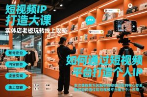短视频ip打造大课，实体店老板玩转线上攻略-稀缺资源库