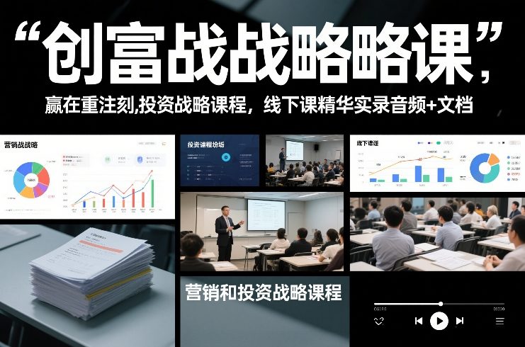 创富战略课，赢在重注时刻，营销和投资战略课程，线下课精华实录音频+文档-稀缺资源库