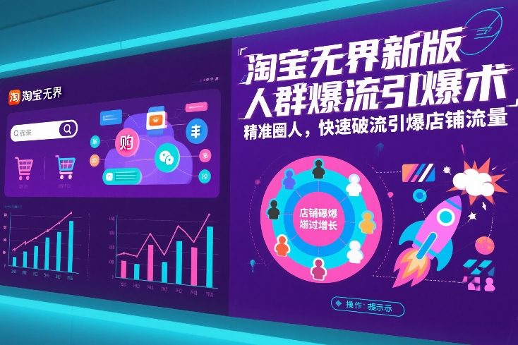 淘宝无界新版人群爆流引爆术，精准圈人，快速破流引爆店铺流量-稀缺资源库