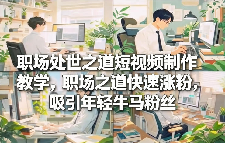 职场处世之道短视频制作教学，职场之道快速涨粉，吸引年轻牛马粉丝-稀缺资源库
