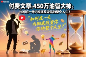 付费文章：450万油管大神：如何在一天内彻底改变你的整个人生？-稀缺资源库