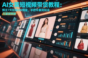 AI女装短视频带货教程：博主7天狂賺2W佣金，手把手复刻玩法，可直接照搬-稀缺资源库