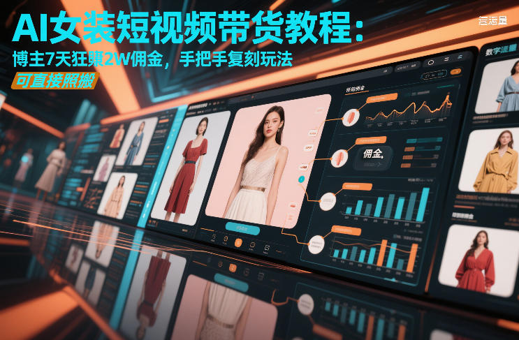 AI女装短视频带货教程：博主7天狂賺2W佣金，手把手复刻玩法，可直接照搬-稀缺资源库