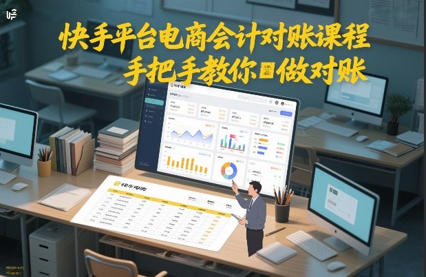快手平台电商会计对账课程，手把手教你做对账-稀缺资源库