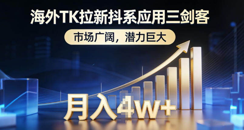 海外TK拉新抖系应用三剑客，市场广阔，潜力巨大，月入1w+-稀缺资源库