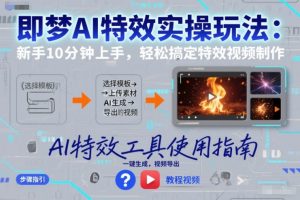 即梦AI特效实操玩法:新手10分钟上手,轻松搞定特效视频制作-稀缺资源库