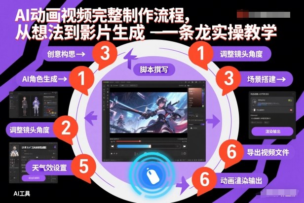 AI动画视频完整制作流程，从想法到影片生成一条龙实操教学-稀缺资源库