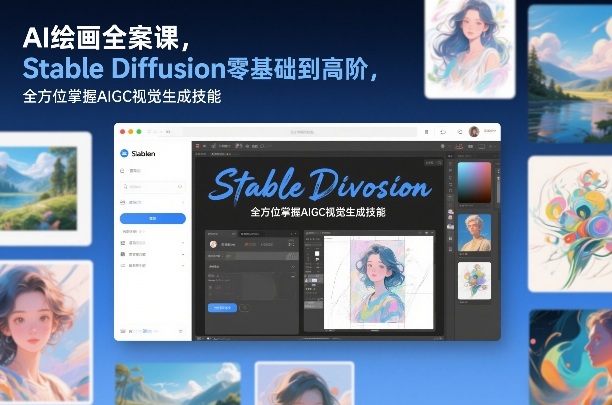 AI绘画全案课，Stable Diffusion零基础到高阶，全方位掌握AIGC视觉生成技能-稀缺资源库