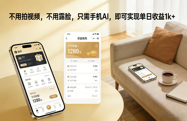 不用拍视频，不用露脸，只需手机AI，即可实现单日收益1k+【揭秘】-稀缺资源库