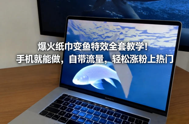 爆火纸巾变鱼特效全套教学！手机就能做，自带流量，轻松涨粉上热门-稀缺资源库