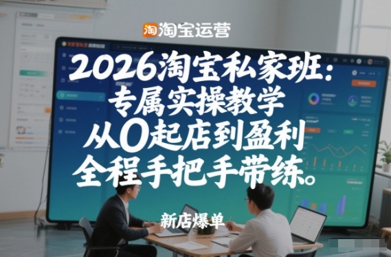 2026淘宝私家班：专属实操教学，从0起店到盈利，全程手把手带练-稀缺资源库