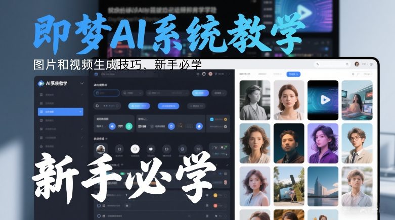 即梦AI系统教学，图片和视频生成技巧，新手必学-稀缺资源库
