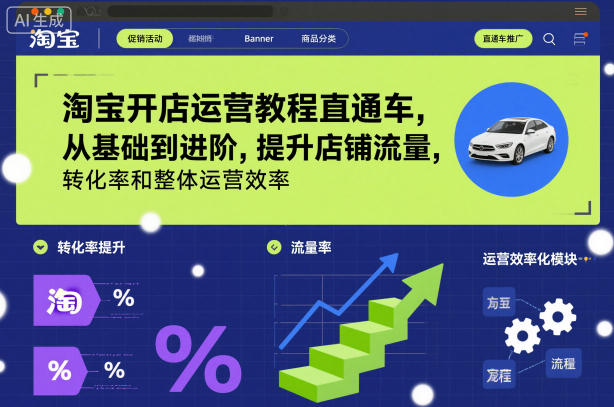 淘宝开店运营教程直通车，从基础到进阶，提升店铺流量，转化率和整体运营效率（更新26年1月）-稀缺资源库