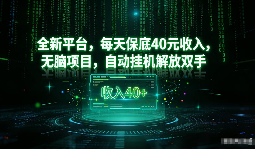 最新看广平台，每天保底30-4米，无脑项目，自动挂G解放双手【揭秘】-稀缺资源库