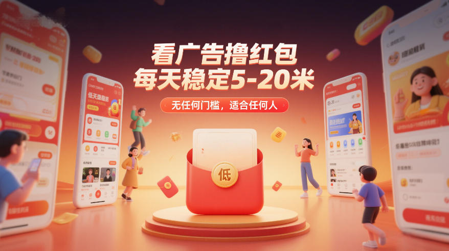 看广告撸红包，每天稳定5-20米，无任何门槛，适合任何人-稀缺资源库