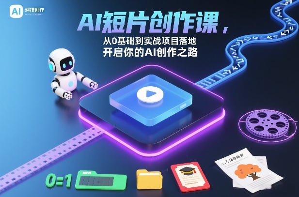 AI短片创作课，从0基础到实战项目落地，开启你的AI创作之路（更新）-稀缺资源库