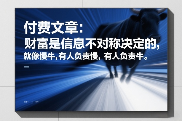 付费文章：财富是信息不对称决定的，就像慢牛，有人负责慢，有人负责牛-稀缺资源库