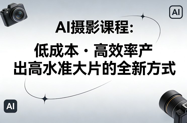 AI摄影课程，低成本高效率产出高水准大片的全新方式-稀缺资源库