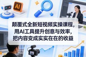 颠覆式全新短视频实操课程,用AI工具提升创意与效率,把内容变成实实在在的收益-稀缺资源库