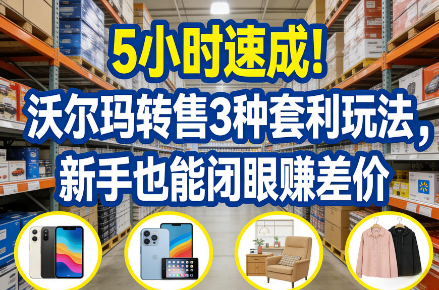 5小时速成！沃尔玛转售3种套利玩法，新手也能闭眼賺差价-稀缺资源库