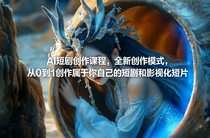 AI短剧创作课程，全新创作模式，从0到1创作属于你自己的短剧和影视化短片-稀缺资源库