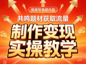 视频号情感内容，共鸣题材获取流量，制作变现实操教学-稀缺资源库
