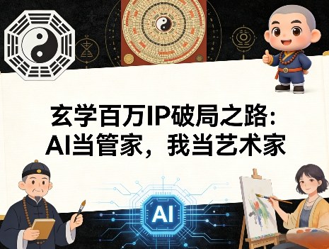玄学百万IP破局之路：AI当管家，我当艺术家-稀缺资源库