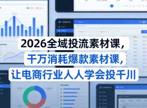 2026全域投流素材课,干万消耗爆款素材课,让电商行业人人学会投千川-稀缺资源库