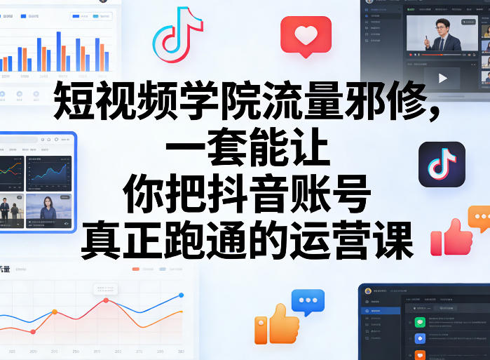 短视频学院流量邪修，一套能让你把抖音账号真正跑通的运营课-稀缺资源库