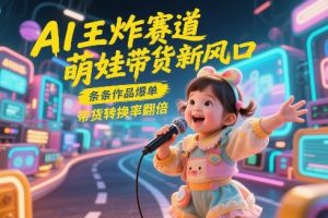 AI王炸赛道，萌娃带货新风口，条条作品爆单，带货转换率翻倍，核心逻辑拆解-稀缺资源库