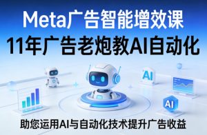 Meta广告智能增效课,11年广告老炮教AI自动化,助您运用AI与自动化技术提升广告收益-稀缺资源库