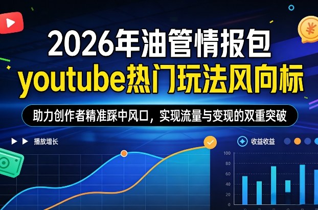 2026年油管情报包，youtube热门玩法风向标，助力创作者精准踩中风口，实现流量与变现的双重突破（更新）-稀缺资源库