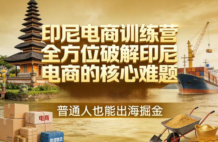 印尼电商训练营，全方位破解印尼电商的核心难题，普通人也能出海掘金-稀缺资源库