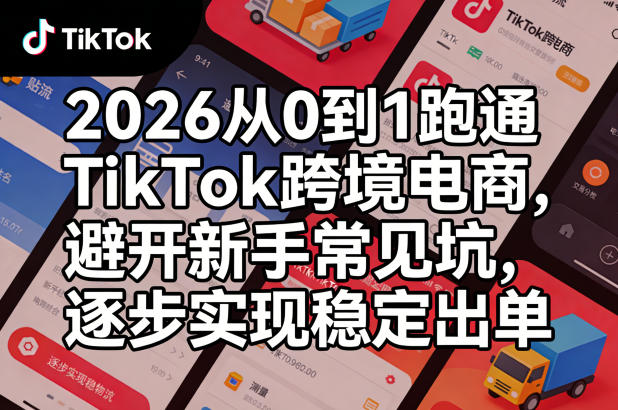 2026从0到1跑通TikTok跨境电商，避开新手常见坑，逐步实现稳定出单-稀缺资源库