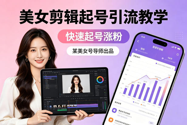 某美女号导师出品：美女剪辑起号引流教学，快速起号涨粉-稀缺资源库
