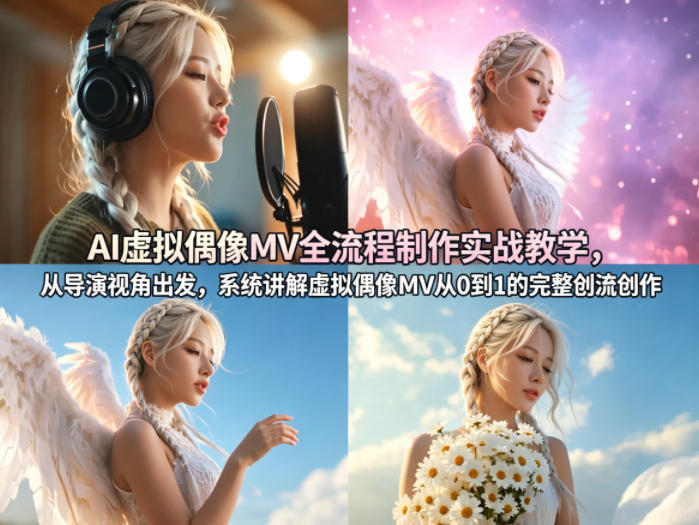 AI虚拟偶像MV全流程制作实战教学，从导演视角出发，系统讲解虚拟偶像MV从0到1的完整创作流程-稀缺资源库