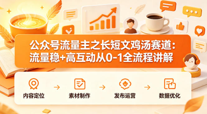 公众号流量主之长短文鸡汤赛道，流量稳+高互动，从0-1全流程讲解-稀缺资源库