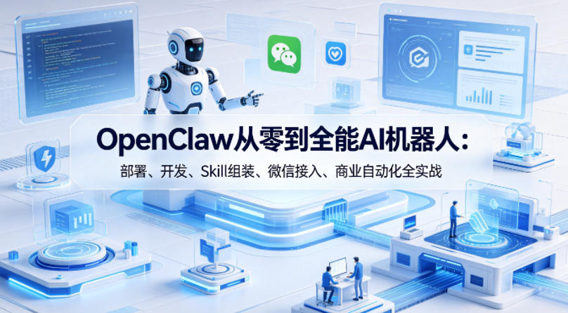 OpenClaw从零到全能AI机器人：部署、开发、Skill组装、微信接入、商业自动化全实战-稀缺资源库