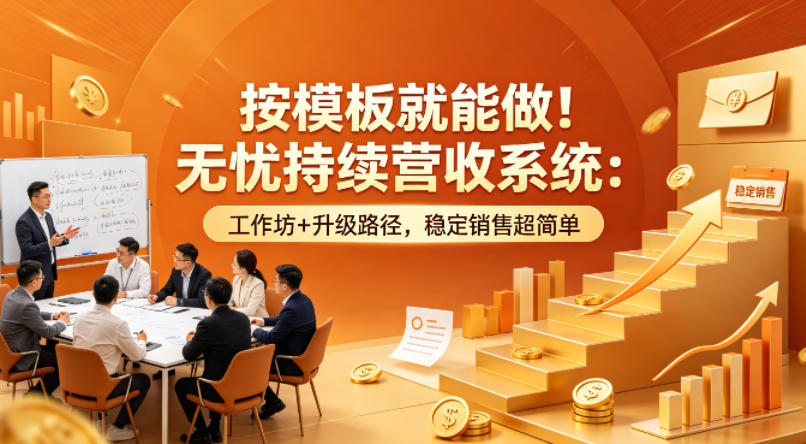 按模板就能做！无忧持续营收系统：工作坊+升级路径，稳定销售超简单【原创双语字幕】-稀缺资源库