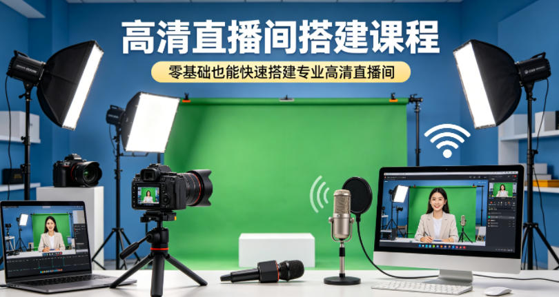 高清直播间搭建课程，零基础也能快速搭建专业高清直播间-稀缺资源库