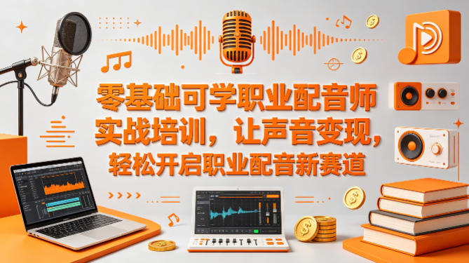 零基础可学职业配音师实战培训，让声音变现，轻松开启职业配音新赛道-稀缺资源库