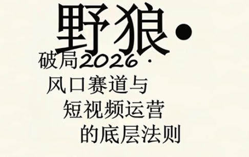野狼团队·多平台实操运营课，覆盖AI口播、服装、好物、漫剪等热门玩法（更新4月29日）-稀缺资源库
