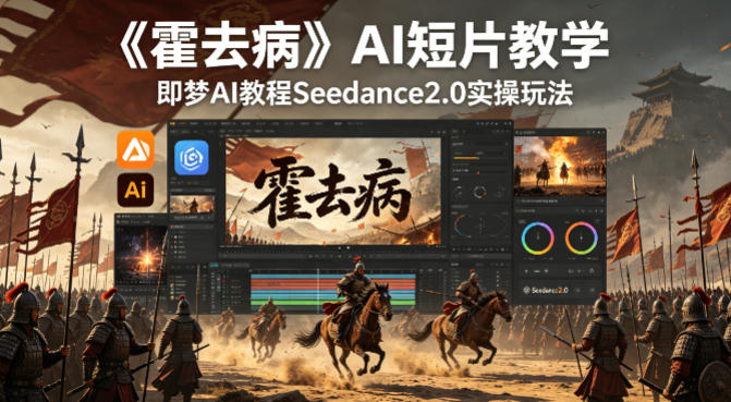 《霍去病》AI短片教学，即梦AI教程Seedance2.0实操玩法-稀缺资源库