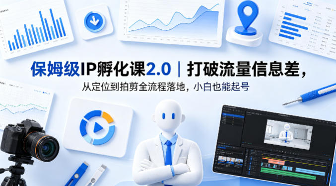 保姆级IP孵化课2.0｜打破流量信息差，从定位到拍剪全流程落地，小白也能起号-稀缺资源库